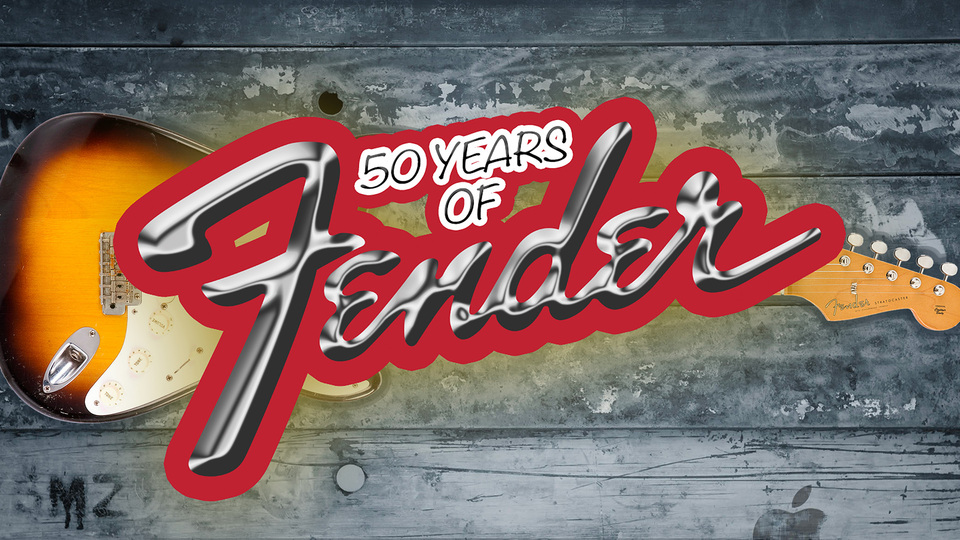 Promotional image for the show '50 Years of Fender - The Stratocaster Story' in February 2027 at Blackburn Empire Theatre.