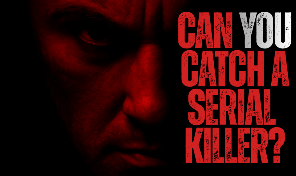 Promotional image for the show 'Can You Catch a Serial Killer?' in January 2027 at Blackburn Empire Theatre.