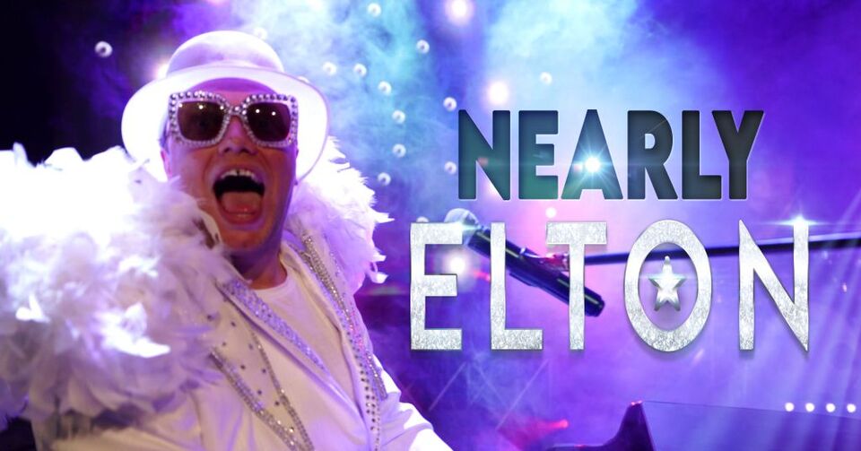 Promotional image for the show '
          Nearly Elton - The Ultimate Tribute Show to Elton John
        ' in April 2027 at [Theatre Name].