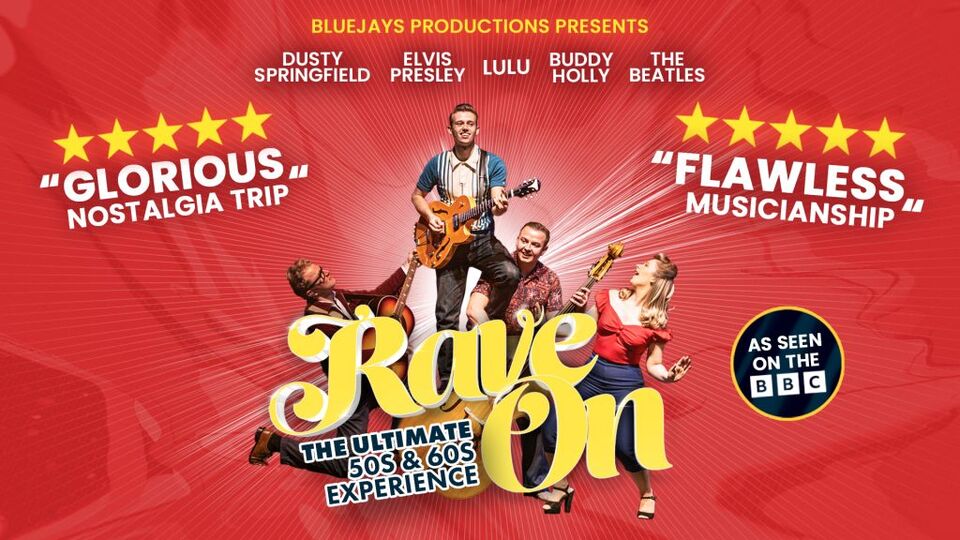 Promotional image for the show '
          Rave On
        ' in October 2027 at [Theatre Name].