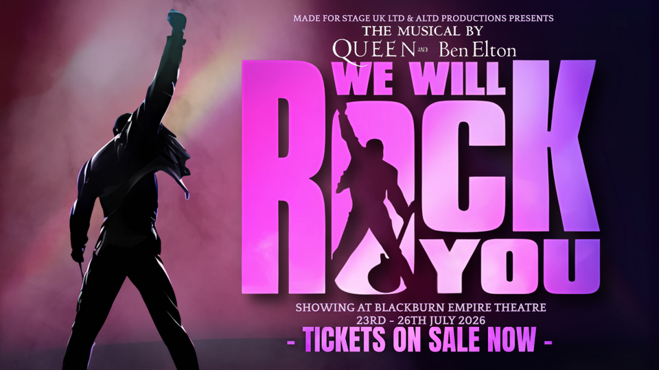 Promotional image for the show '
          We Will Rock You: The Musical by Queen & Ben Elton
        ' in July 2026 at [Theatre Name].