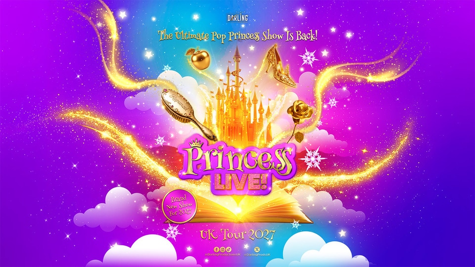 Promotional image for the show 'Princess Live!' in April 2027 at Blackburn Empire Theatre.