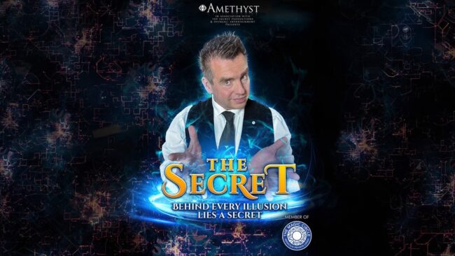 Promotional image for the show 'The Secret' in June 2026 at Blackburn Empire Theatre.