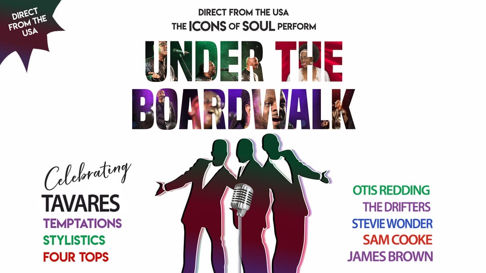 Promotional image for the show 'Under the Boardwalk' in April 2027 at Blackburn Empire Theatre.