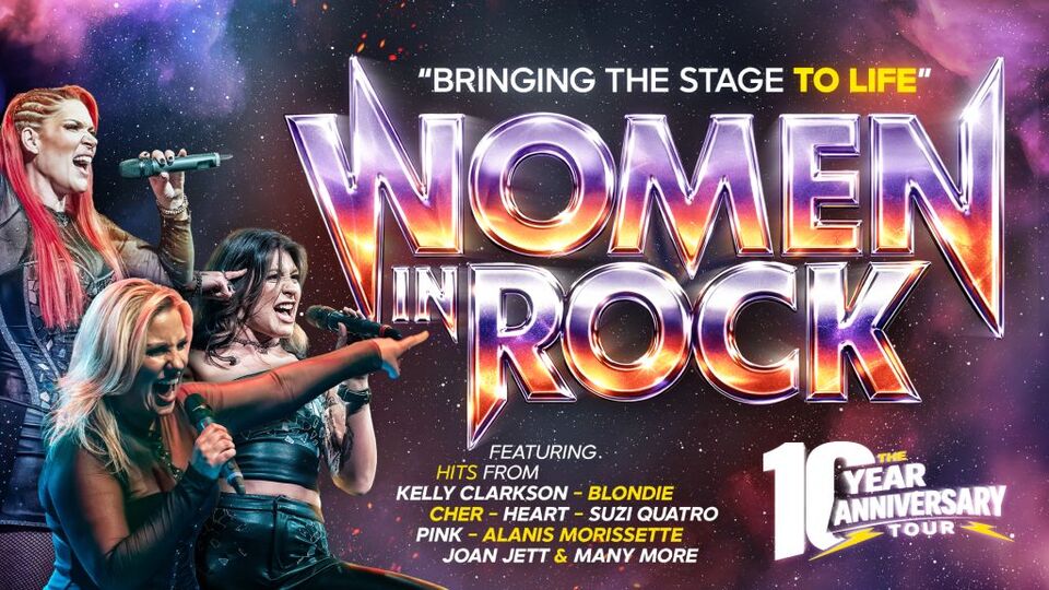 Promotional image for the show 'Women in Rock' in September 2026 at Blackburn Empire Theatre.