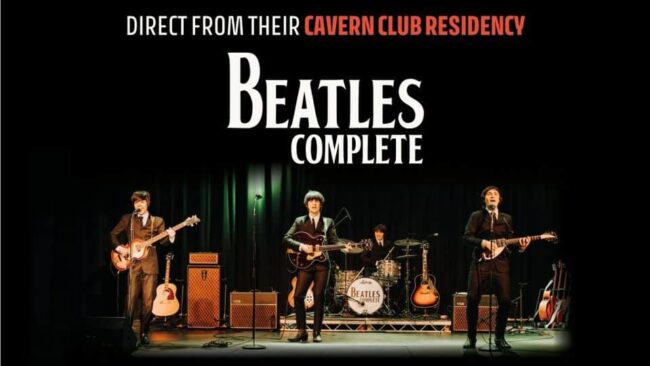 Promotional image for the show 'Beatles Complete' in July 2027 at Blackburn Empire Theatre.