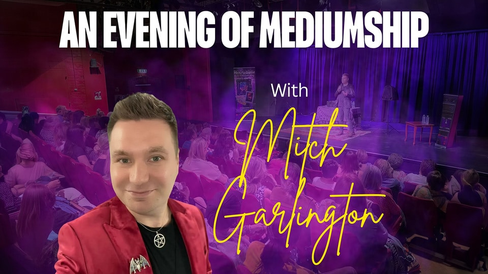 Promotional image for the show 'Mitch Garlington: A Magical Evening Reconnecting The Two Worlds As One' in September 2027 at Blackburn Empire Theatre.