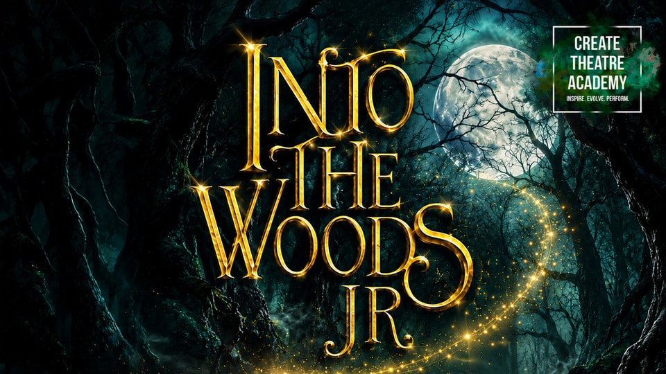 Promotional image for the show 'Into the Woods JR.' in April 2027 at Blackburn Empire Theatre.