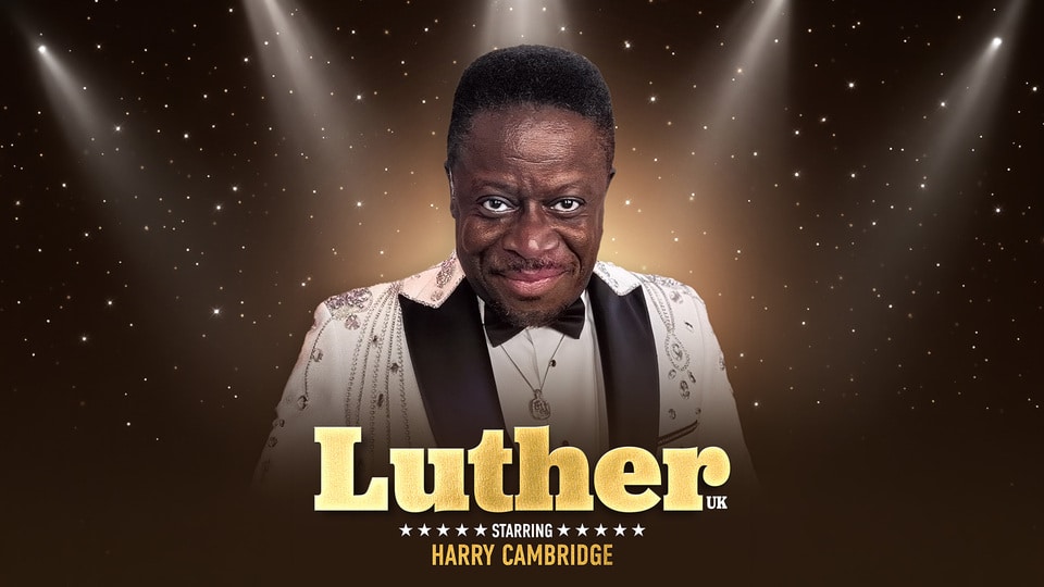 Promotional image for the show 'Luther UK Live' in October 2027 at Blackburn Empire Theatre.