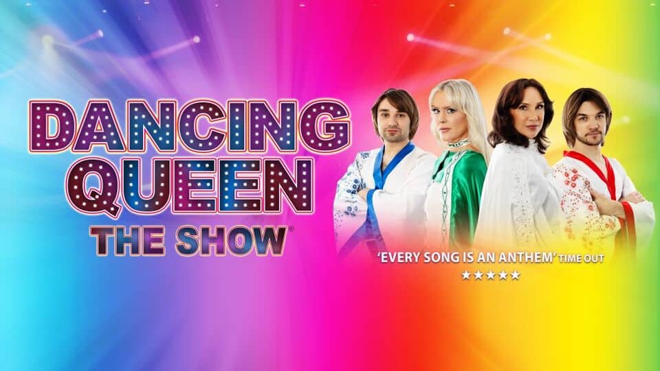 Promotional image for the show 'Thank ABBA for the Music' in February 2027 at Blackburn Empire Theatre.