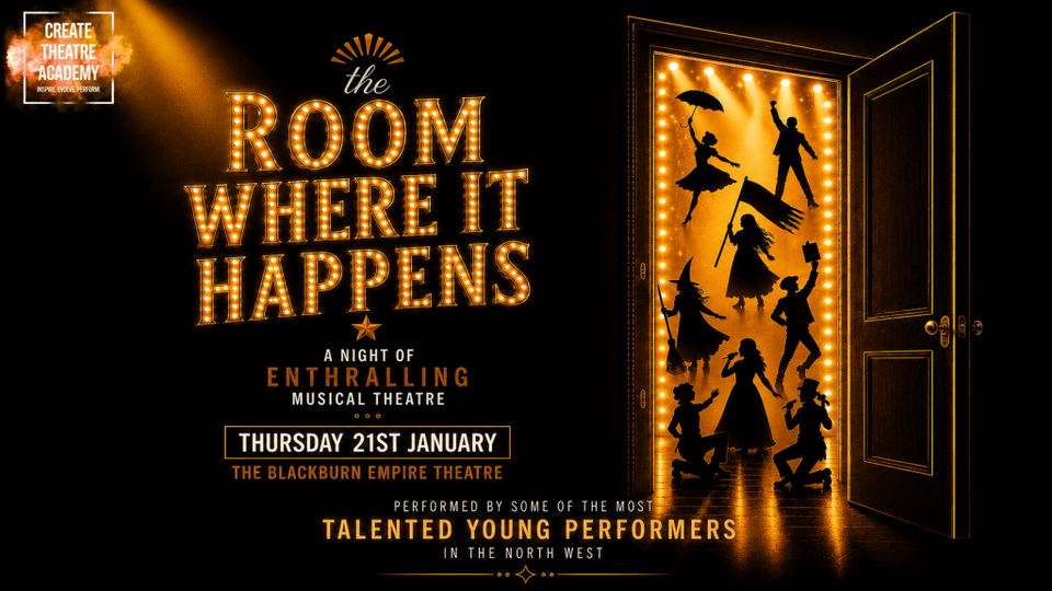 Promotional image for the show 'The Room Where It Happens' in January 2027 at Blackburn Empire Theatre.