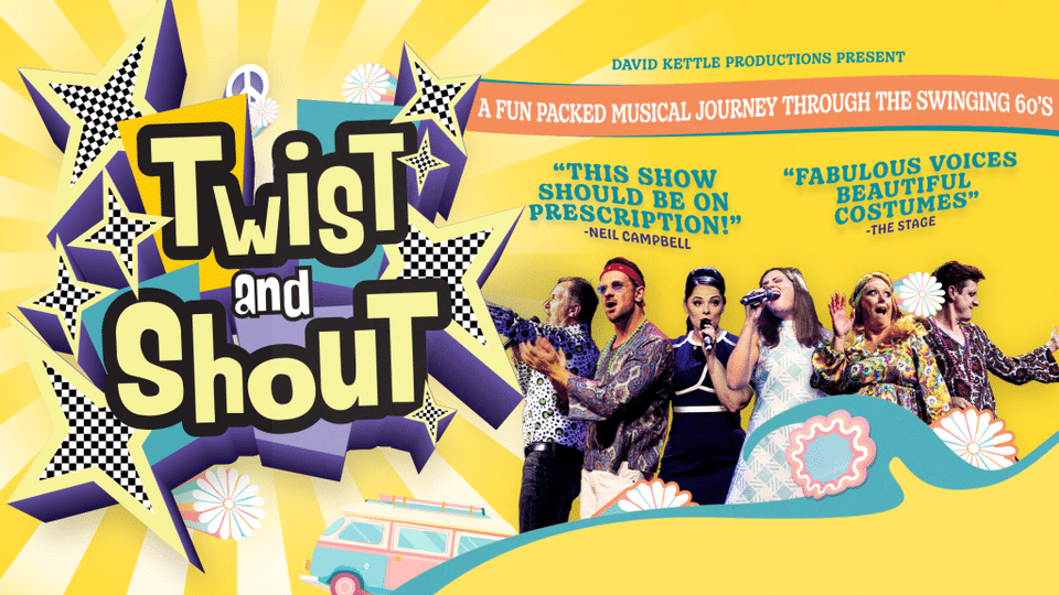 Promotional image for the show 'Twist and Shout' in April 2027 at Blackburn Empire Theatre.