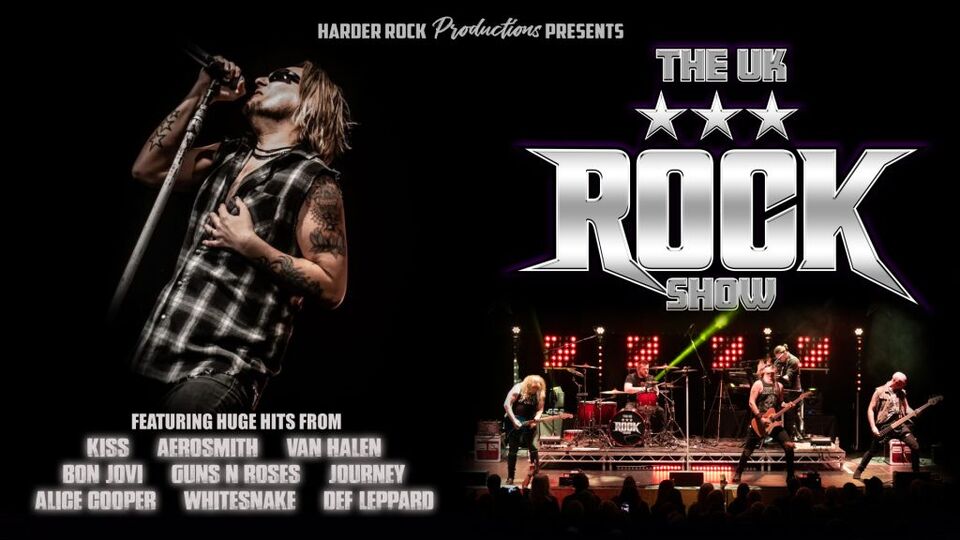Promotional image for the show 'The UK Rock Show' in September 2027 at Blackburn Empire Theatre.